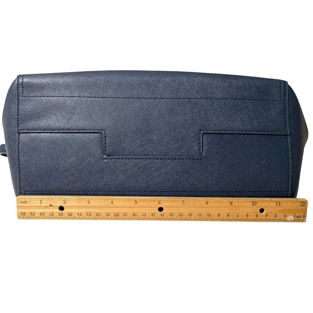 Tory Burch Robinson Tote Navy Saffiano Leather Shoulder Bag Medium
